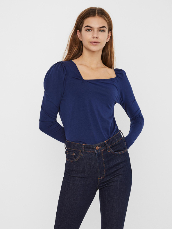 Vero Moda Modra asimetrična majica VERO MODA Panda
