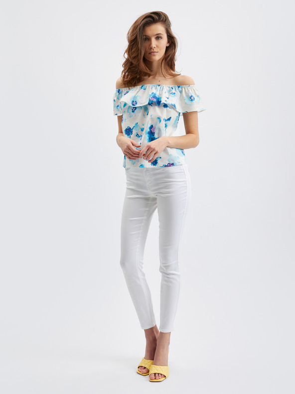 Orsay Modro-bela ženska cvetlična bluza ORSAY