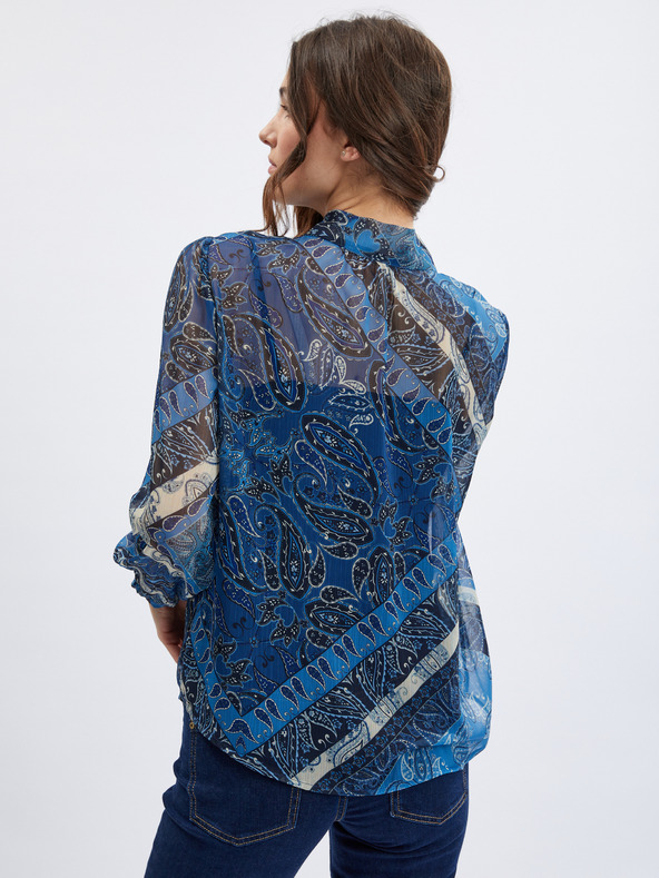 Orsay Temno modra ženska vzorčasta bluza ORSAY