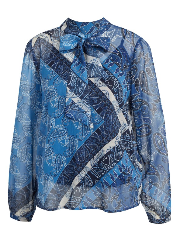 Orsay Temno modra ženska vzorčasta bluza ORSAY