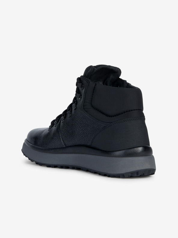 Geox Črni moški usnjeni gležnjarji Geox Granito