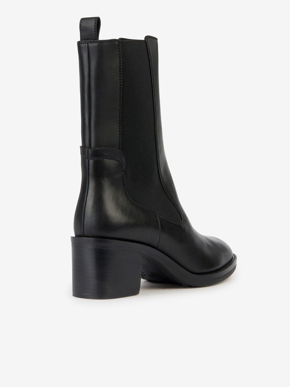 Geox Črni ženski usnjeni škornji Geox Giulila