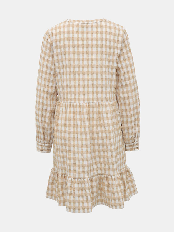 Vero Moda Bela in bež karirasta obleka VERO MODA Kimi