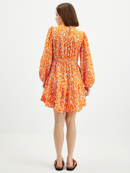 Vero Moda Oranžna vzorčasta obleka VERO MODA Daisy