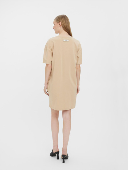 Vero Moda Bež kratka osnovna obleka z žepi VERO MODA Nella