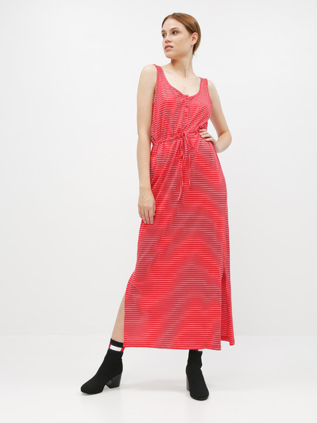 Vero Moda Rdeča črtasta osnovna maksi obleka z gumbi in razporki VERO MODA Daina