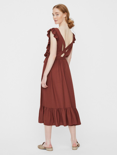Vero Moda Rjava midi obleka VERO MODA Odette