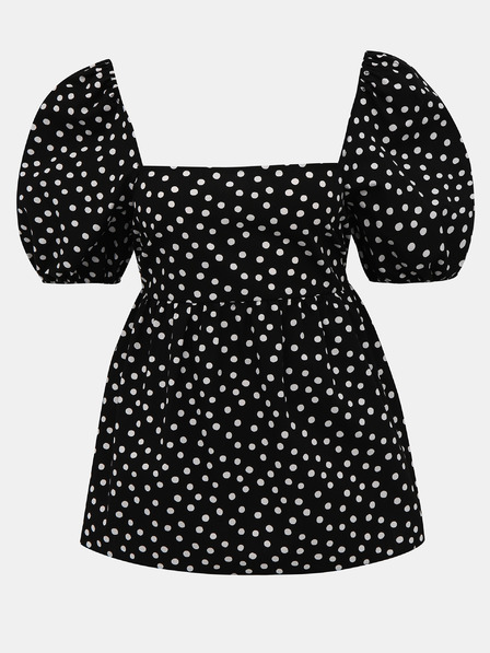 Miss Selfridge Črna bluza s pikami Miss Selfridge Poplin