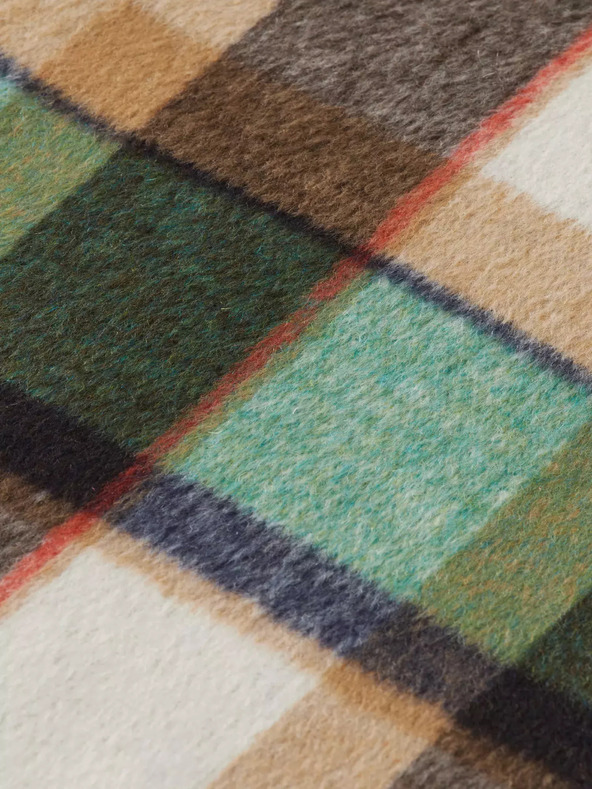 Scotch & Soda Zelen ženski karirast zimski plašč z mešanico volne Scotch & Soda