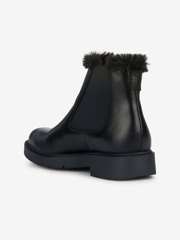 Geox Črni ženski zimski gležnjarji iz usnja Geox Spherica