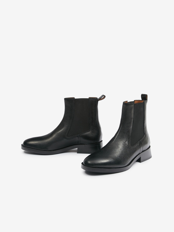 Geox Črni ženski usnjeni škornji Geox D Tormalina