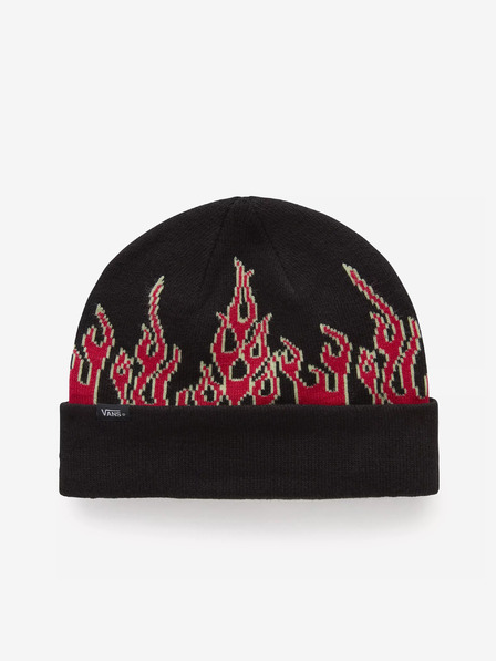 Vans Črna fantovska kapa VANS UP IN FLAMES BEANIE