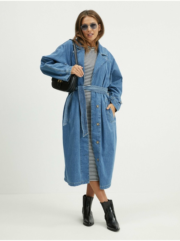 O'Neill O'Neill belo-črna črtasta ženska midi obleka Rib