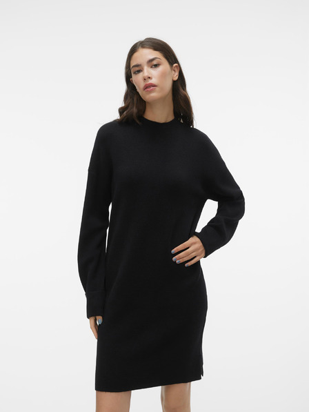 Vero Moda Črna ženska obleka s puloverjem VERO MODA Goldneedle