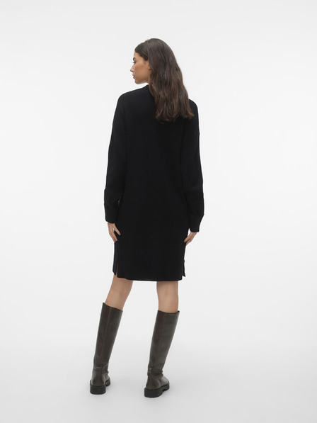 Vero Moda Črna ženska obleka s puloverjem VERO MODA Goldneedle