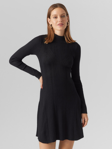 Vero Moda Črna ženska puloverska obleka VERO MODA Sally