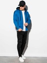 Ombre Clothing Modra moška kapuca z zadrgo Ombre Clothing B1076