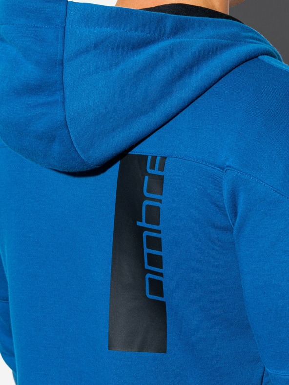 Ombre Clothing Modra moška kapuca z zadrgo Ombre Clothing B1076