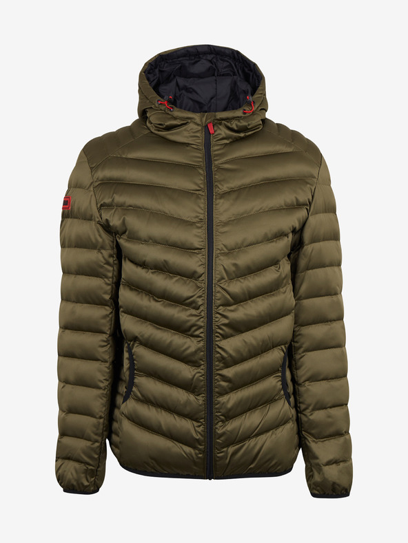 Ombre Clothing Kaki moška prešita lahka jakna Ombre oblačila