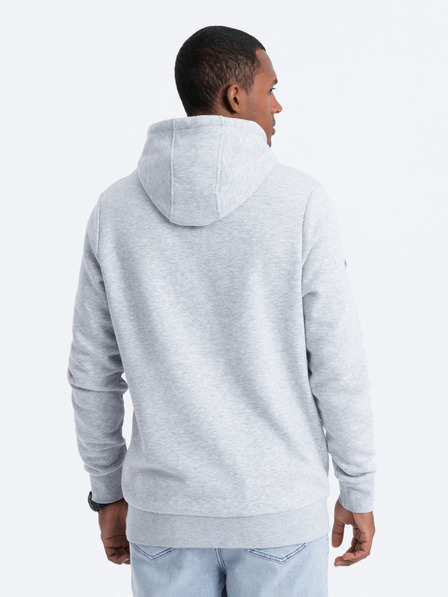 Ombre Clothing Svetlo siva moška kapuca Ombre Clothing