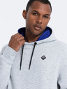 Ombre Clothing Svetlo siva moška kapuca Ombre Clothing