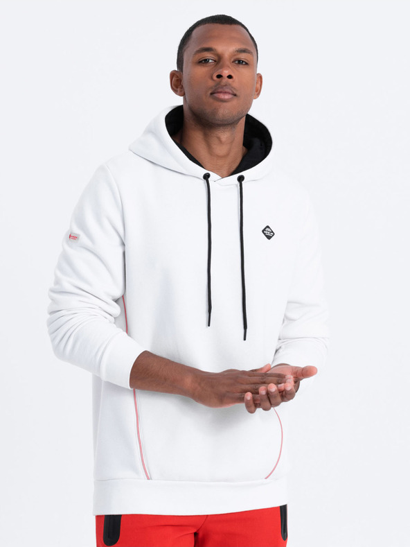 Ombre Clothing Bela moška jopa s kapuco Ombre Clothing