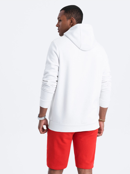 Ombre Clothing Bela moška jopa s kapuco Ombre Clothing