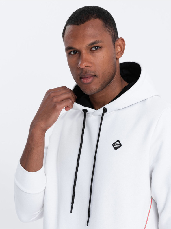 Ombre Clothing Bela moška jopa s kapuco Ombre Clothing