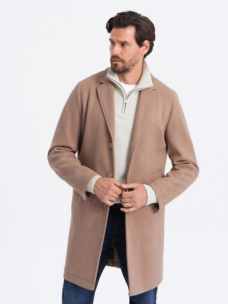 Ombre Clothing Svetlo rjav moški lahkoten plašč Ombre Clothing