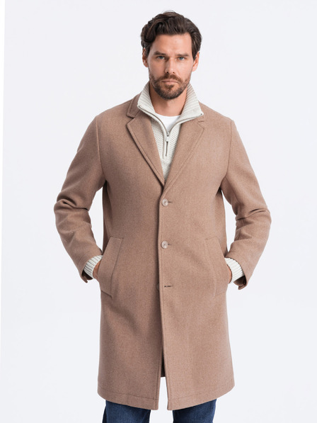 Ombre Clothing Svetlo rjav moški lahkoten plašč Ombre Clothing