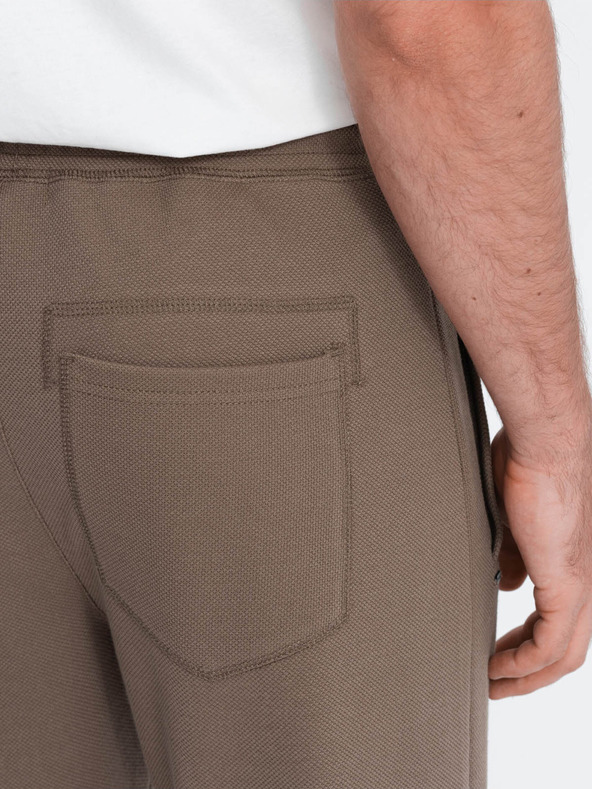 Ombre Clothing Rjave moške osnovne trenirke Ombre Clothing