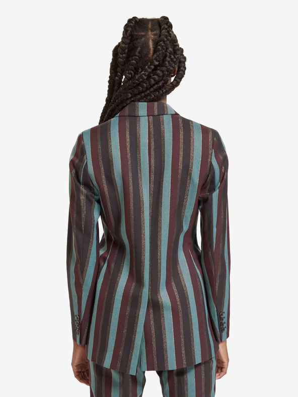 Scotch & Soda Zelena in črna črtasta ženska jakna Scotch & Soda