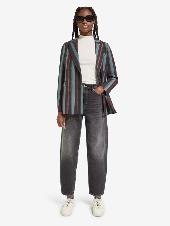 Scotch & Soda Zelena in črna črtasta ženska jakna Scotch & Soda