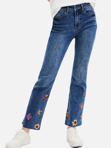 Desigual Modre ženske kavbojke razširjenega kroja Desigual Nicole