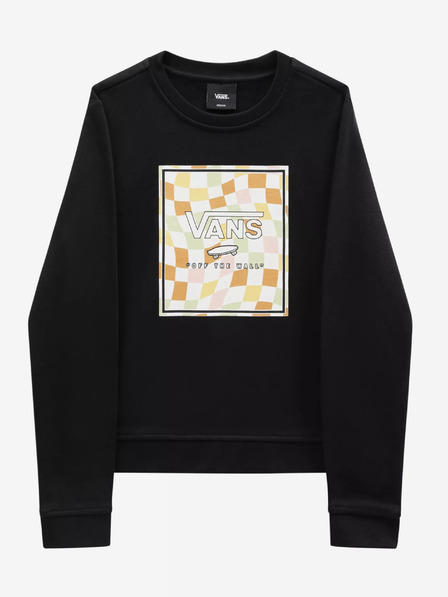 Vans Črn pulover s kapuco za dekleta VANS z valovitim logotipom Check Box