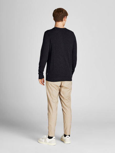 Jack & Jones Črn osnovni pulover Jack & Jones Emil