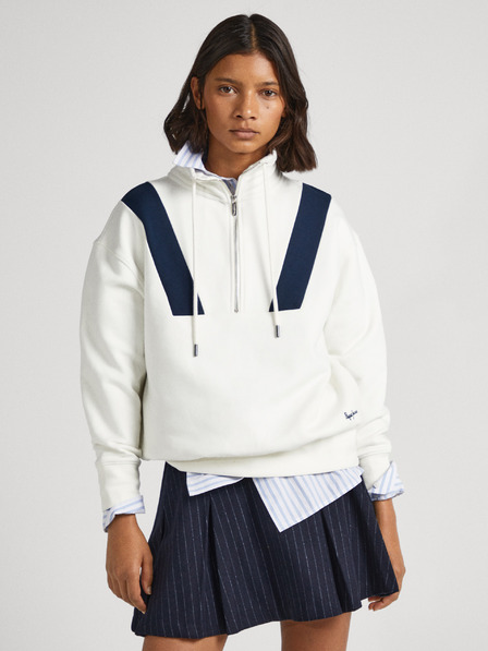 Pepe Jeans Bela ženska jopa z zadrgo Pepe Jeans Celia