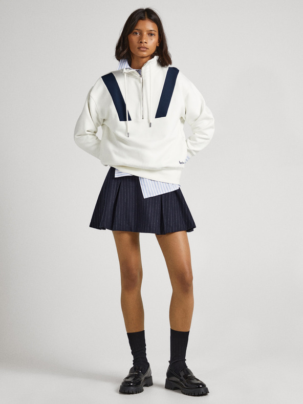 Pepe Jeans Bela ženska jopa z zadrgo Pepe Jeans Celia