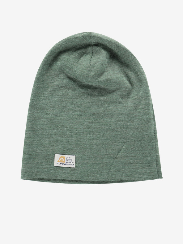 ALPINE PRO Zelena zimska kapa iz merino volne ALPINE PRO Bedade