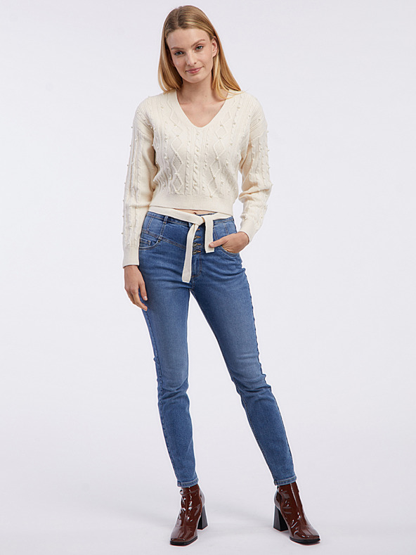 Orsay Kremast ženski pulover s krojenim vzorcem ORSAY