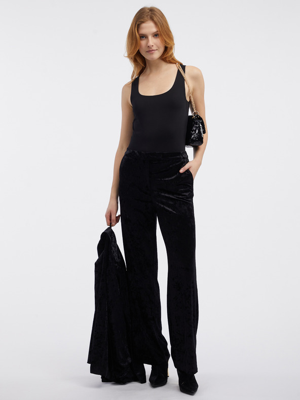 Orsay Črne žametne hlače ORSAY