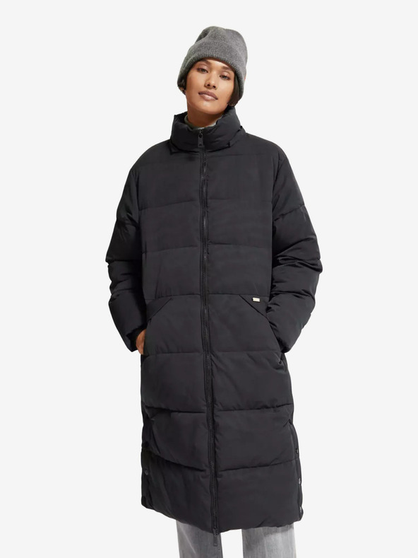 Scotch & Soda Črn ženski zimski prešiti plašč Scotch & Soda