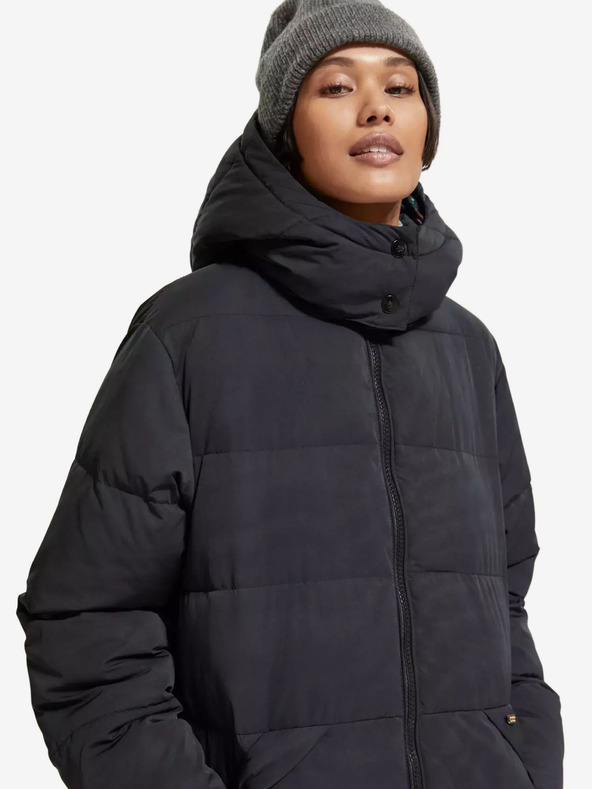 Scotch & Soda Črn ženski zimski prešiti plašč Scotch & Soda