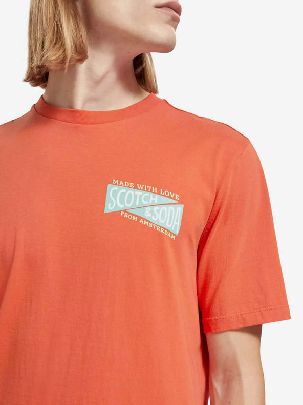 Scotch & Soda Oranžna moška majica Scotch & Soda