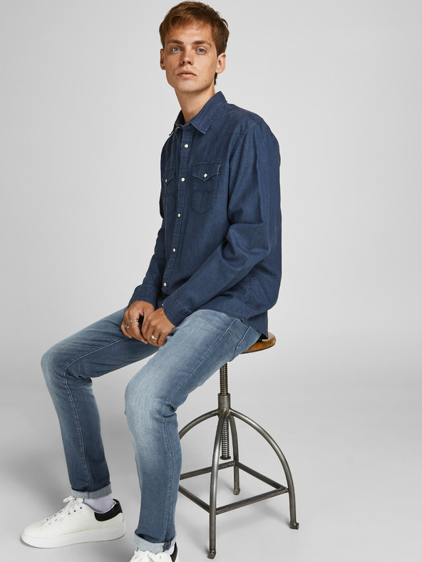 Jack & Jones Modre oprijete kavbojke Jack & Jones Glenn