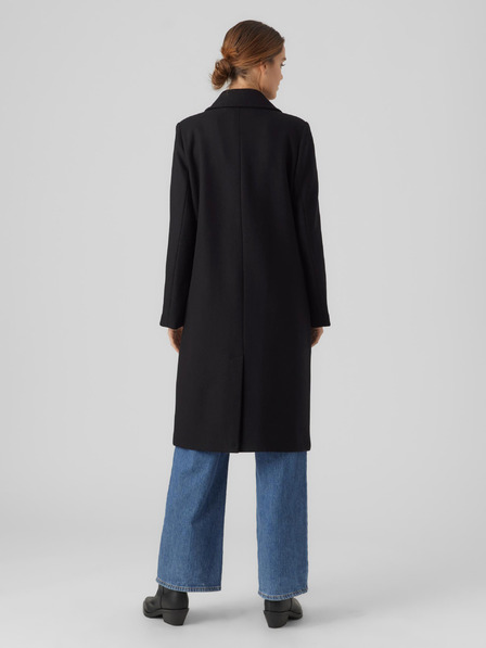 Vero Moda Črn ženski plašč iz volnene mešanice VERO MODA Reno