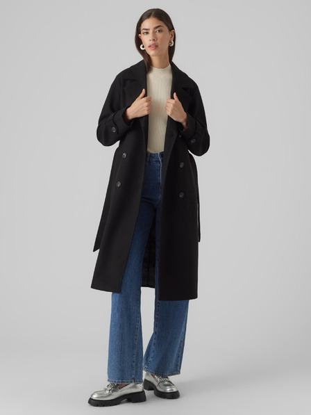 Vero Moda Črn VERO MODA Fortunevega ženski plašč
