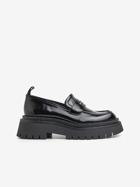 Pepe Jeans Črne ženske svetleče mokasine Pepe Jeans Queen Oxford