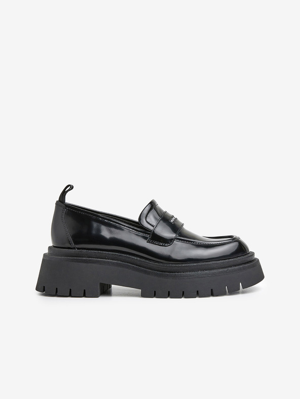 Pepe Jeans Črne ženske svetleče mokasine Pepe Jeans Queen Oxford