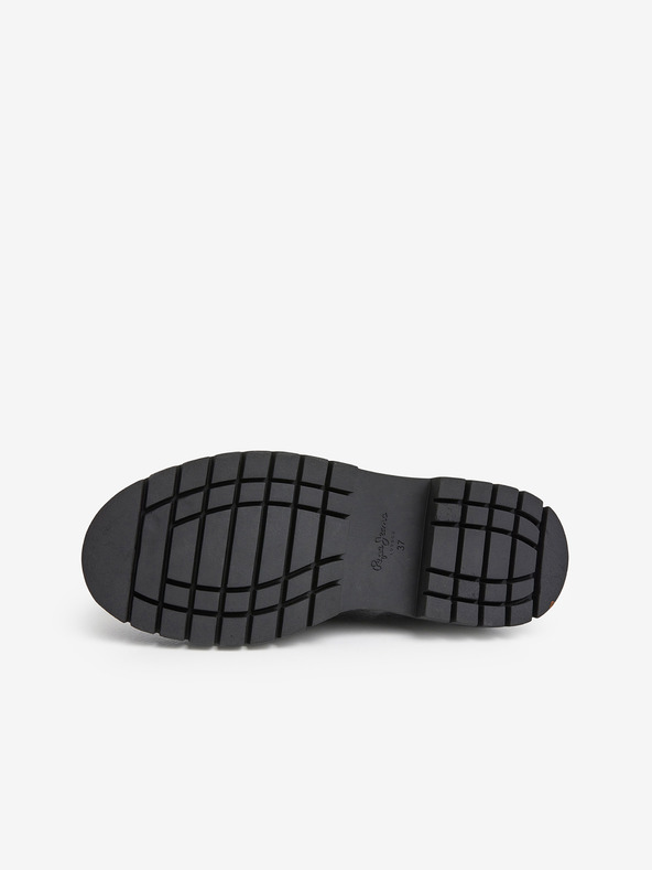 Pepe Jeans Črne ženske svetleče mokasine Pepe Jeans Queen Oxford